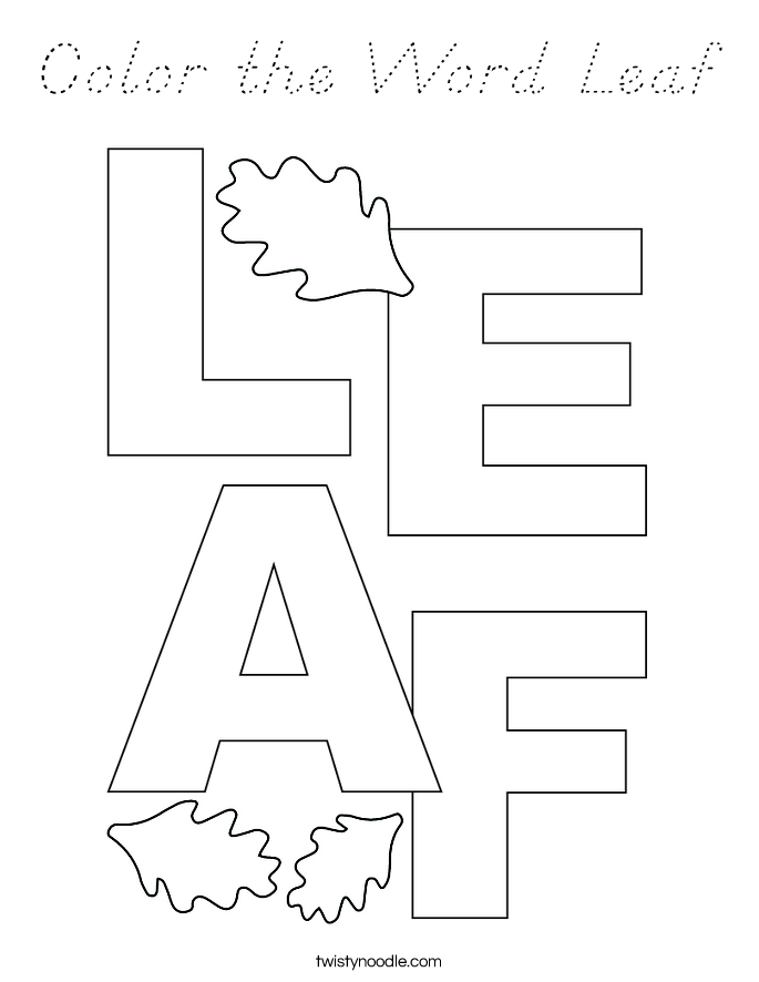 Color the Word Leaf Coloring Page
