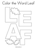 Color the Word Leaf Coloring Page