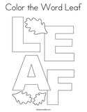 Color the Word Leaf Coloring Page