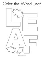 Color the Word Leaf Coloring Page