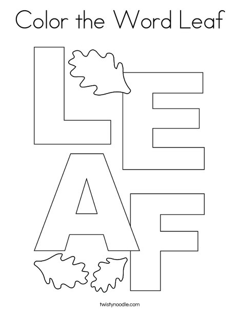 Color the Word Leaf Coloring Page