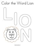 Color the Word Lion Coloring Page