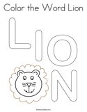 Color the Word Lion Coloring Page