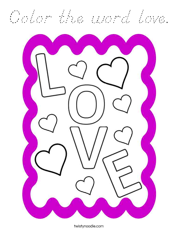 Color the word love. Coloring Page