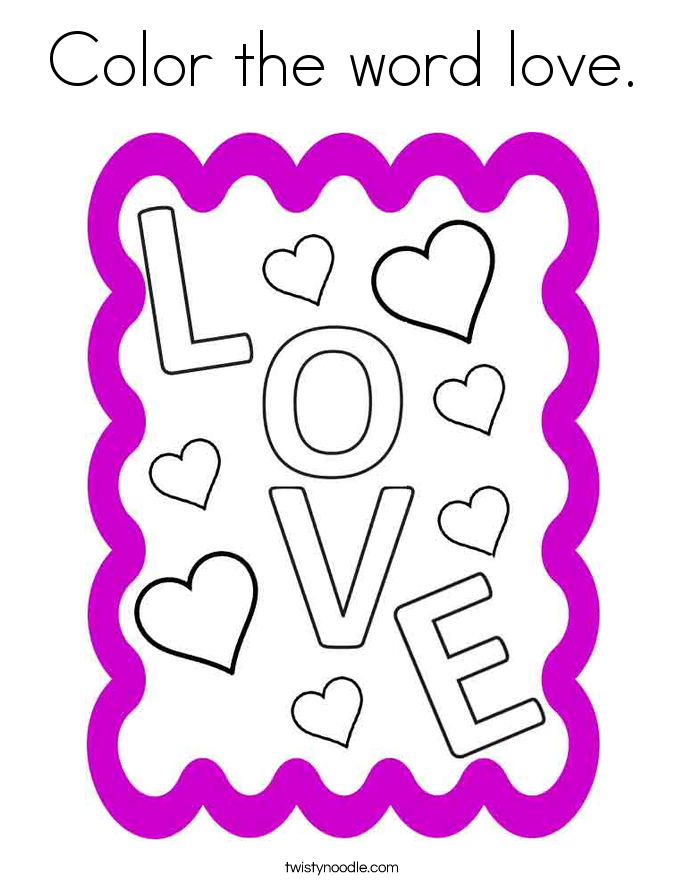 Color the word love. Coloring Page