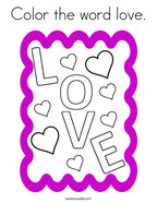 Color the word love Coloring Page