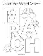 Color the Word March Coloring Page