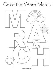 Color the Word March Coloring Page