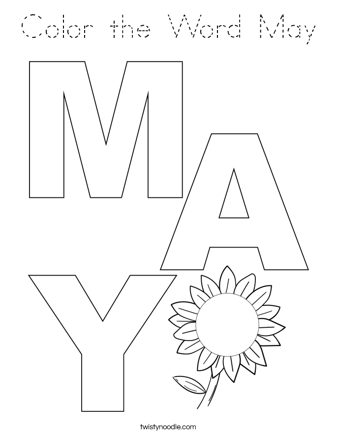 Color the Word May Coloring Page