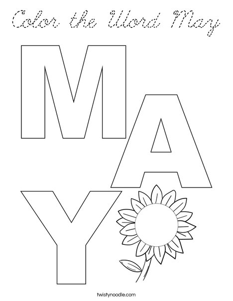 Color the Word May Coloring Page
