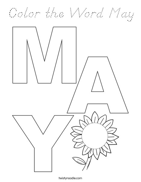 Color the Word May Coloring Page
