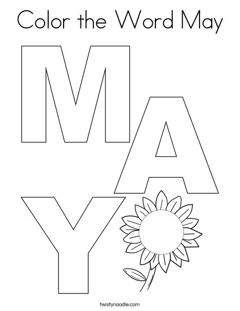 Color the Word May Coloring Page
