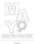Color the Word May Worksheet