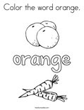 Color the word orange. Coloring Page