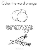 Color the word orange Coloring Page