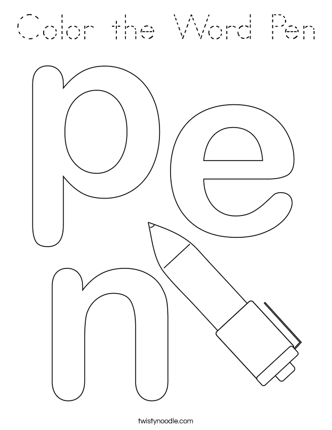 Color the Word Pen Coloring Page