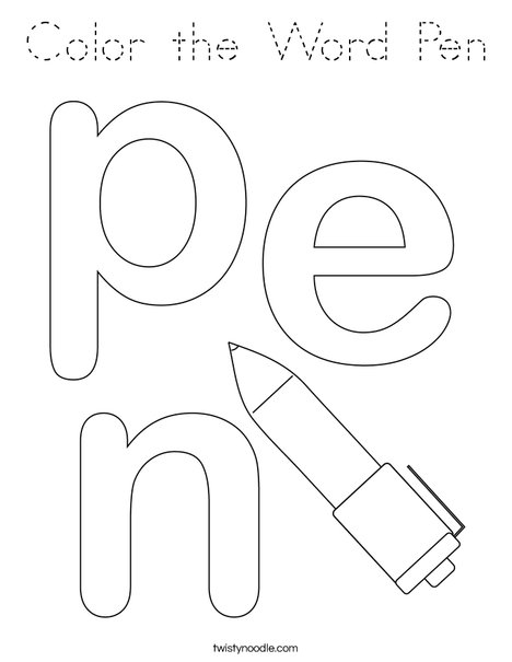 Color the Word Pen Coloring Page