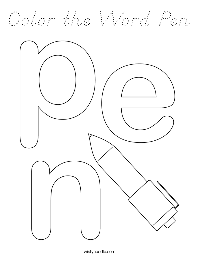 Color the Word Pen Coloring Page