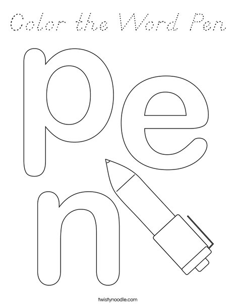 Color the Word Pen Coloring Page