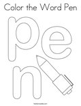 Color the Word Pen Coloring Page