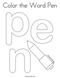 Color the Word Pen Coloring Page