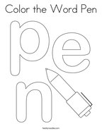 Color the Word Pen Coloring Page