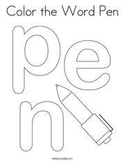 Color the Word Pen Coloring Page