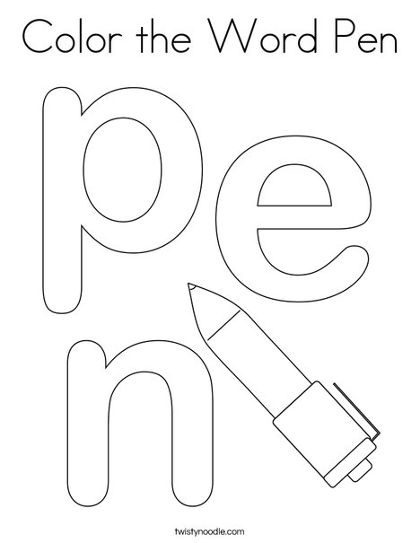 Color the Word Pen Coloring Page