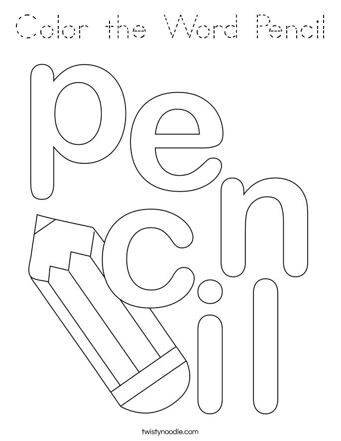 Color the Word Pencil Coloring Page