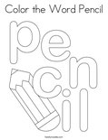 Color the Word Pencil Coloring Page