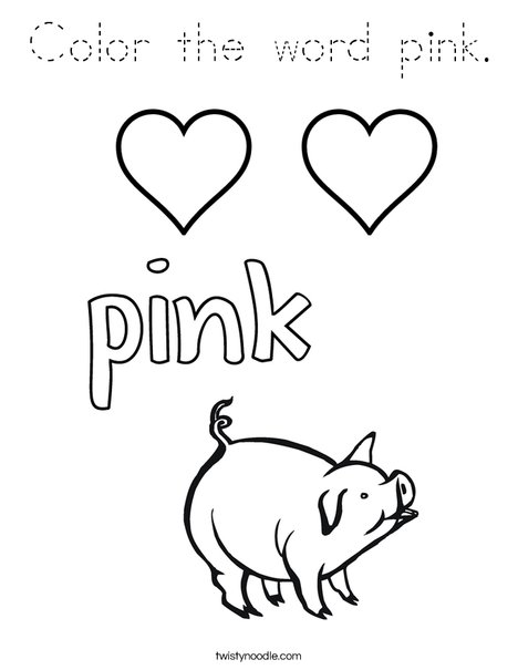 Color the word pink. Coloring Page