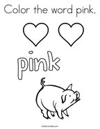 Color the word pink Coloring Page