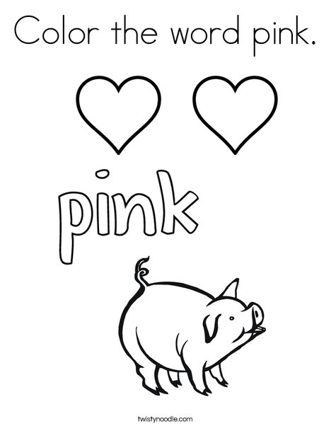 Color the word pink. Coloring Page