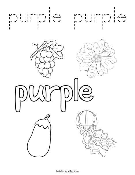 Color the word purple Coloring Page