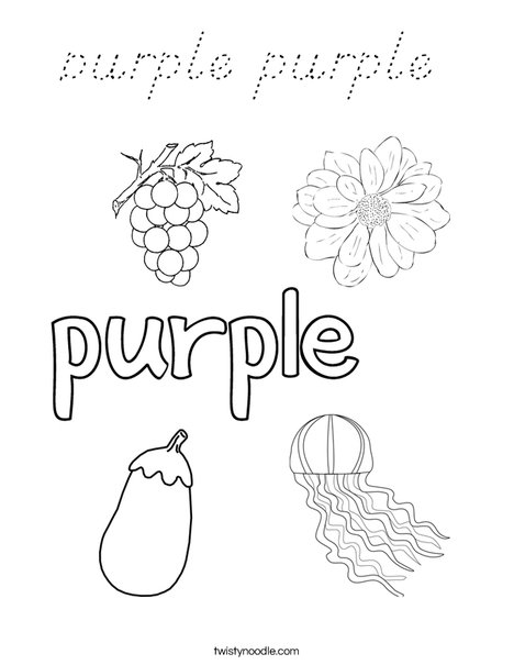 Color the word purple Coloring Page
