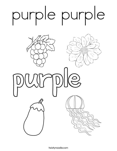 Color the word purple Coloring Page