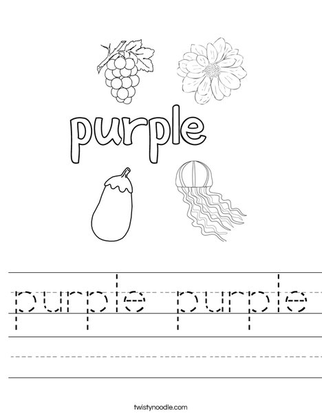 purple purple Worksheet - Twisty Noodle
