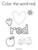 Color the word red Coloring Page
