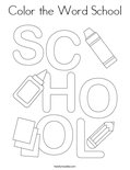 Color the Word School Coloring Page