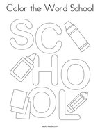 Color the Word School Coloring Page