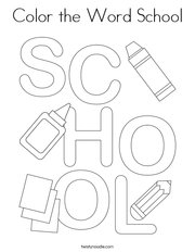 Color the Word School Coloring Page