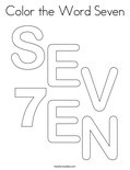 Color the Word Seven Coloring Page
