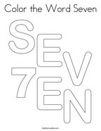 Color the Word Seven Coloring Page