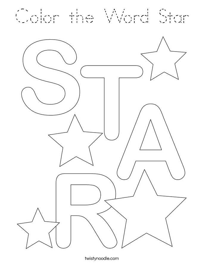 Color the Word Star Coloring Page