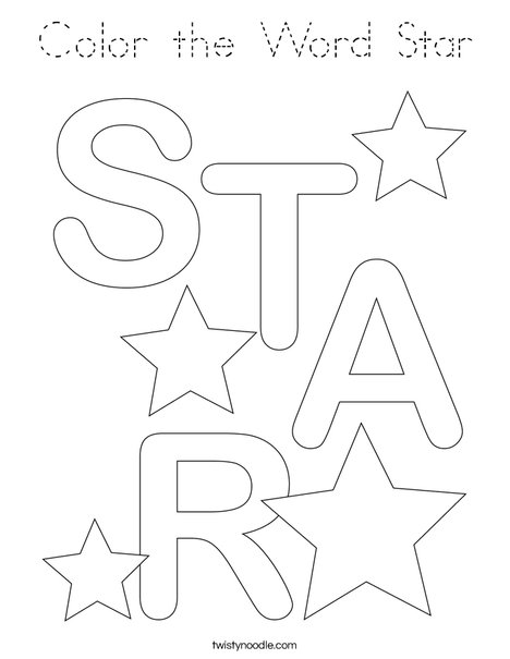 Color the Word Star Coloring Page