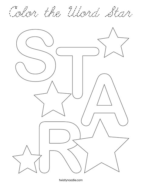 Color the Word Star Coloring Page
