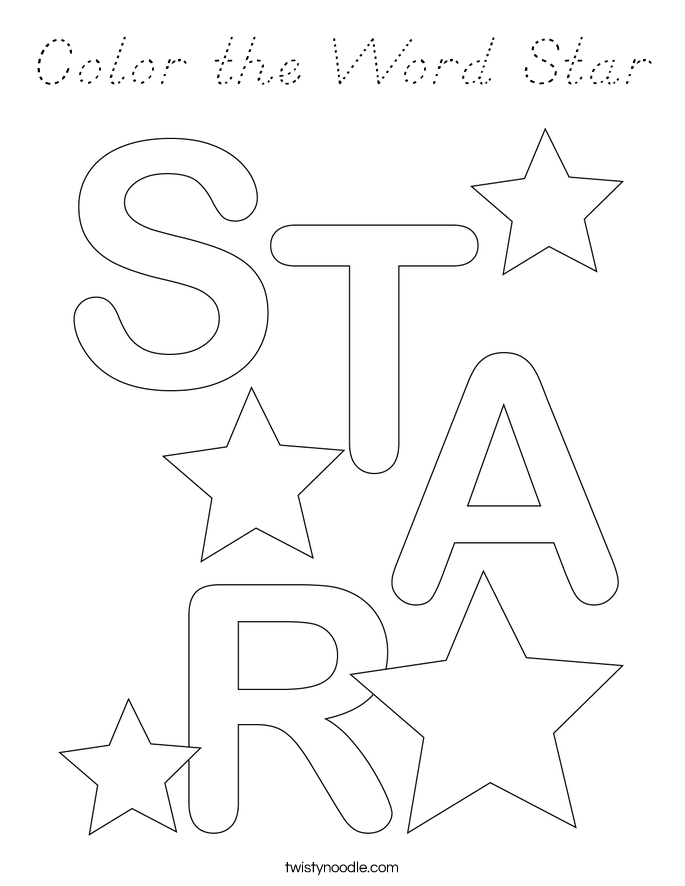 Color the Word Star Coloring Page