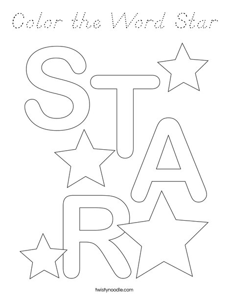 Color the Word Star Coloring Page