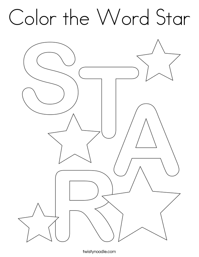 Color the Word Star Coloring Page