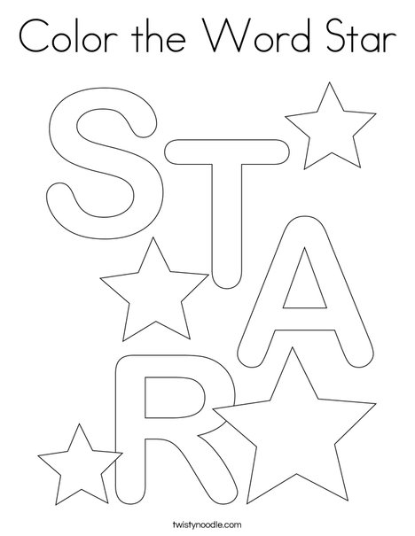 Color the Word Star Coloring Page